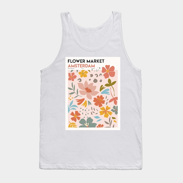 Flower Market Amsterdam Print Collection Tank Top by VanillaArt